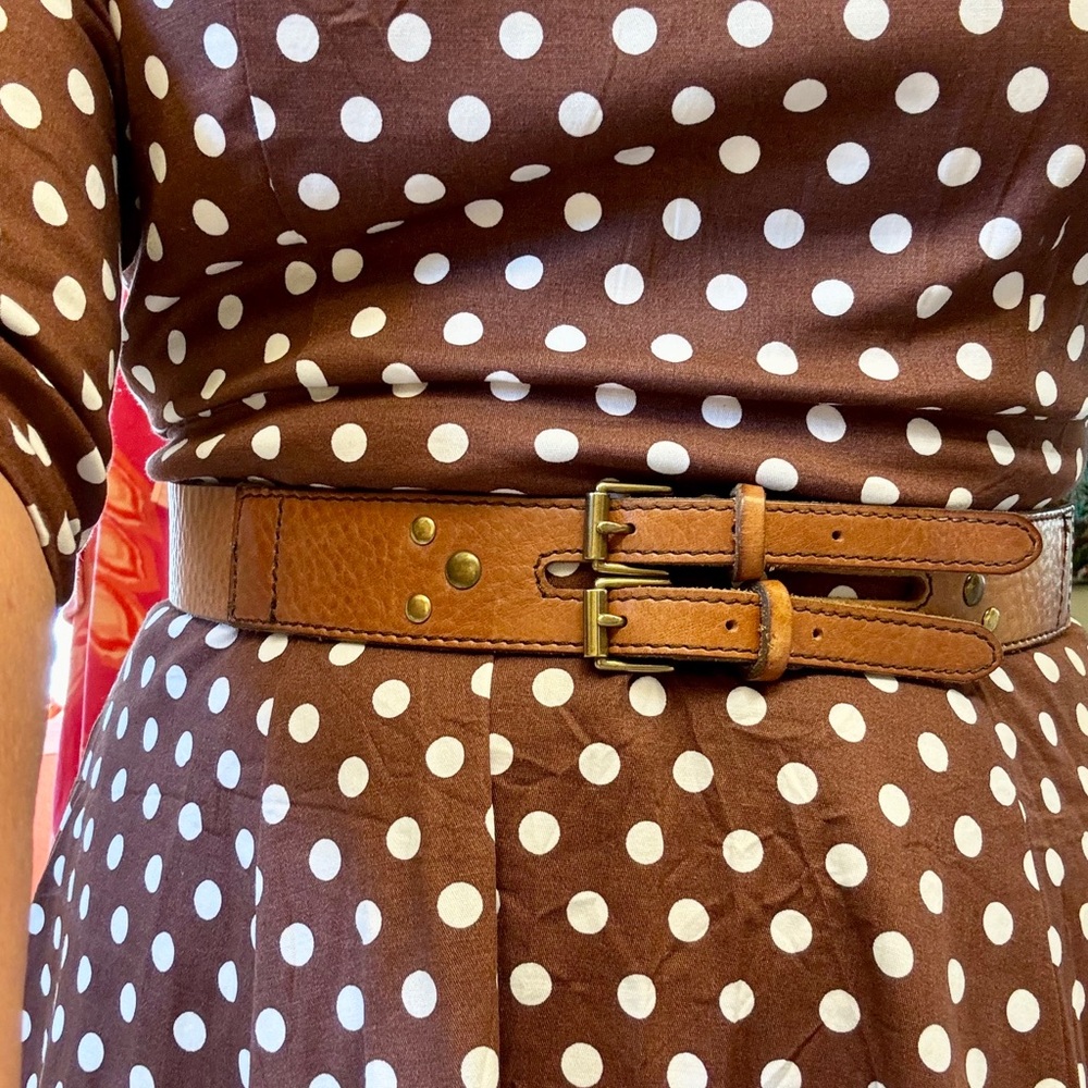 Leather Double buckle belt